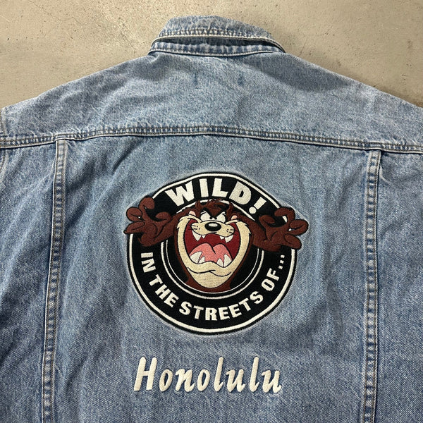 Looney Tunes Vintage Taz Honolulu Denim Jacket - vintage starter karlkani sergiotacchini