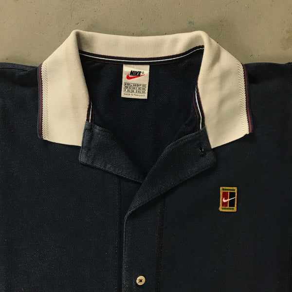 Nike Court Vintage Button Polo Shirt - vintage starter karlkani sergiotacchini
