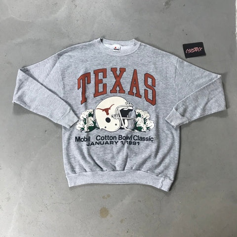 Texas Longhorn Vintage Crewneck - vintage starter karlkani sergiotacchini