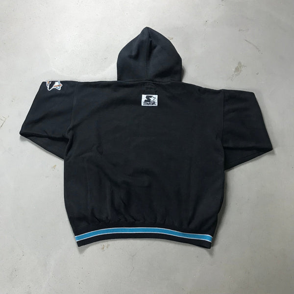 San Jose Sharks Vintage Starter Hoodie - vintage starter karlkani sergiotacchini