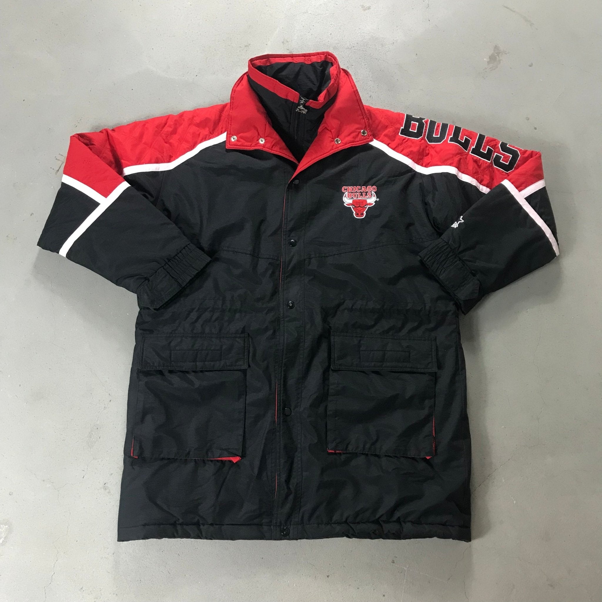 Chicago Bulls Vintage Parka Jacket - vintage starter karlkani sergiotacchini