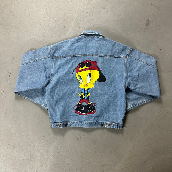 Looney Tunes Tweety Vintage Denim Jacket - vintage starter karlkani sergiotacchini