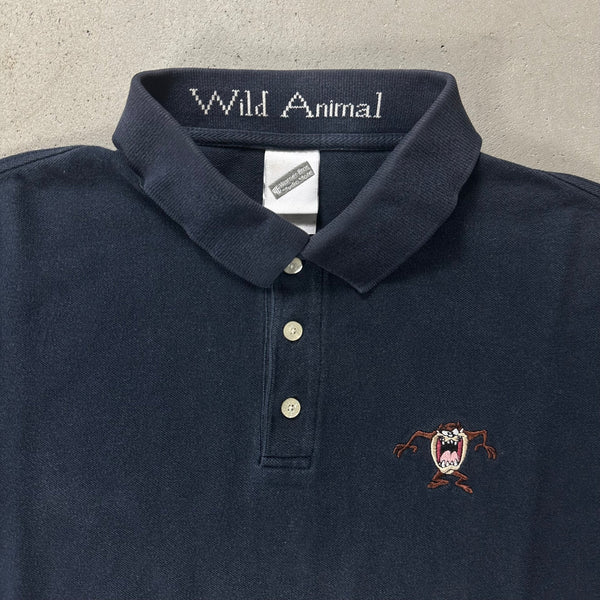 Warner Bros Wild Animal Taz Vintage Polo Shirt - vintage starter karlkani sergiotacchini