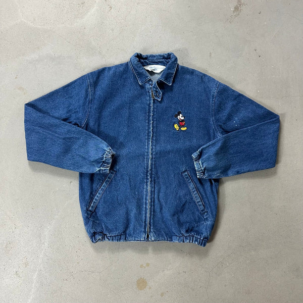 Mickey Mouse Vintage Chalk Line Denim Jacket - vintage starter karlkani sergiotacchini