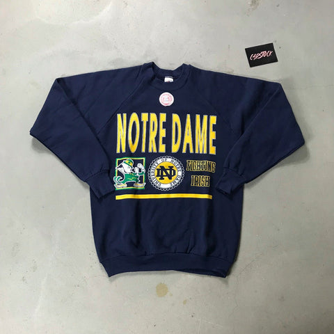 Notre Dame Fighting Irish Vintage Crewneck - vintage starter karlkani sergiotacchini