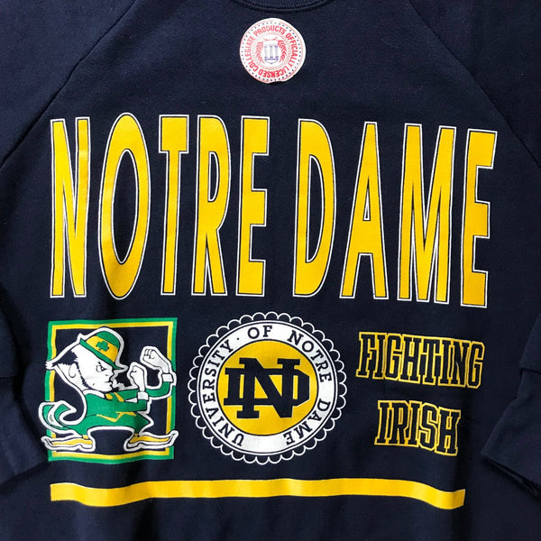 Notre Dame Fighting Irish Vintage Crewneck - vintage starter karlkani sergiotacchini